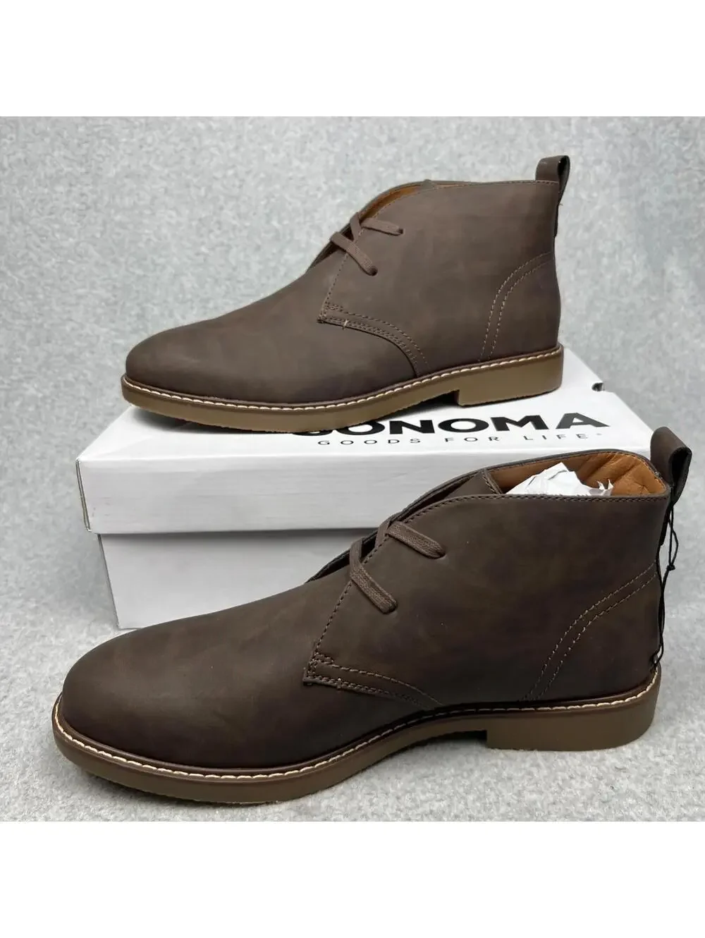 Sonoma Faux leather Chukka Mens Ankle Boots 11.5 Neutral Classic